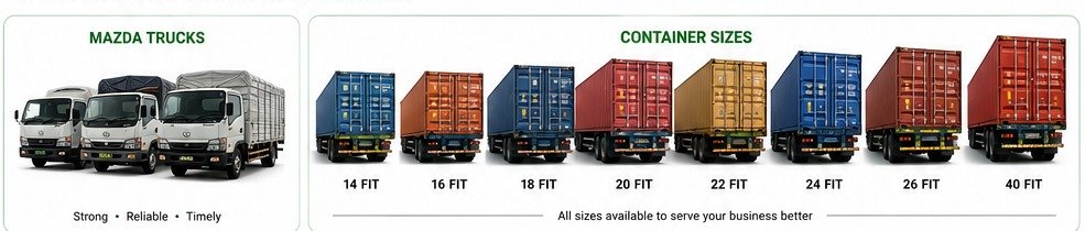 K.K Logistics truck and container fleet